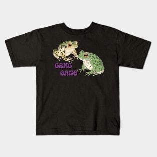 Gang Gang Frog Funny Cute Japanese Art Style Ukiyoe Meme Viral Kids T-Shirt